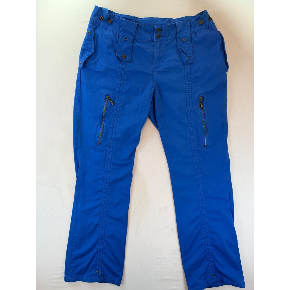 FUBU The Collection Blue Cargo Utility Pants Womens 14W Streetwear 831084SX4XC